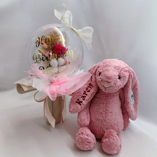 Preserved Flowers in Balloon - Pink