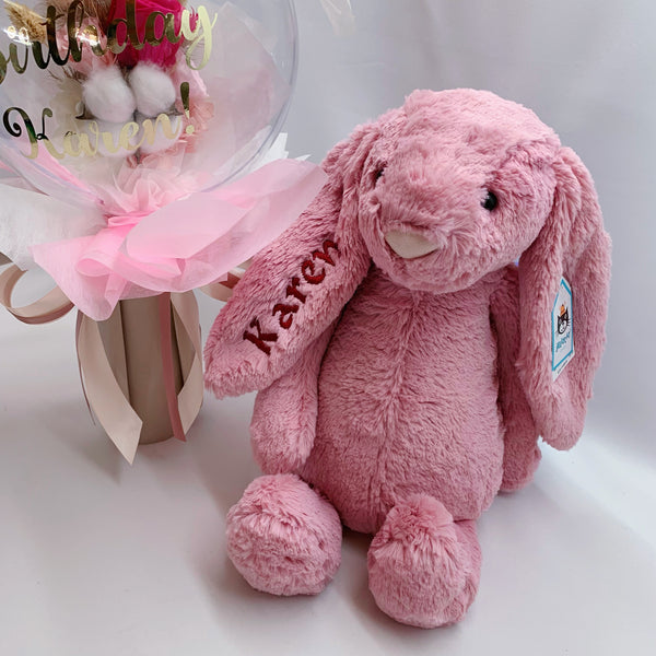 Preserved Flowers in Balloon - Wild Berry Pink