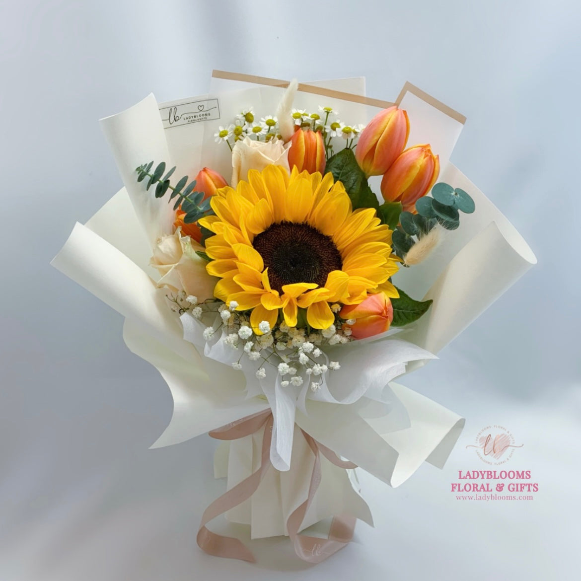 Sunflower Bouquet with Tulips Ladyblooms Floral & Gifts