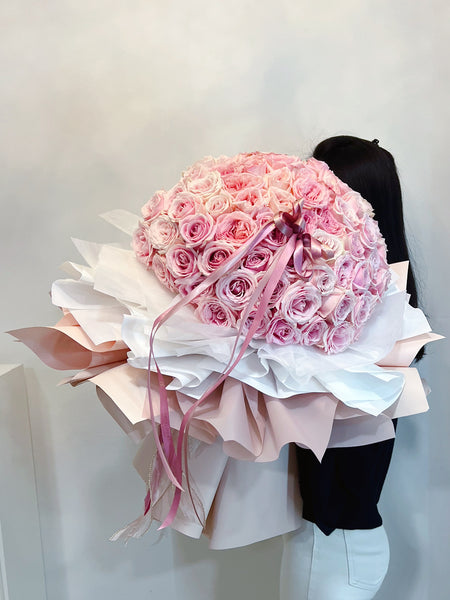 99 Roses Bouquet - Pink Affection
