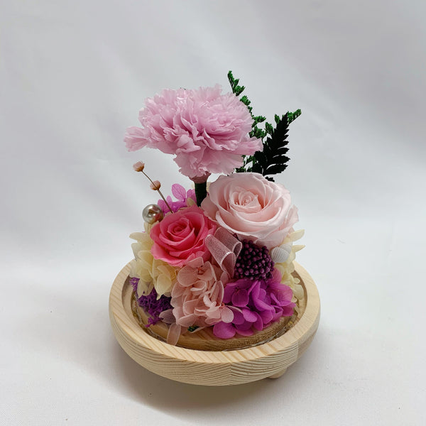Glass Dome - Purple Carnation