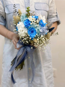 Preserved Blue Rose Bridal Bouquet