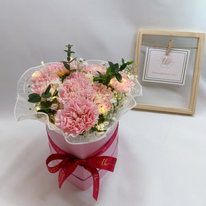 Carnations in Box - A Pink Cake