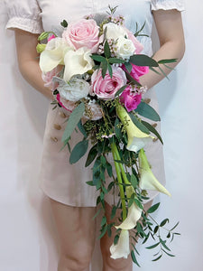 Cascading Bridal Bouquet - Calla Lily with Roses