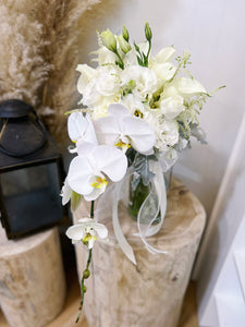 Cascading Bridal Bouquet - Calla Lily and Phalaenopsis