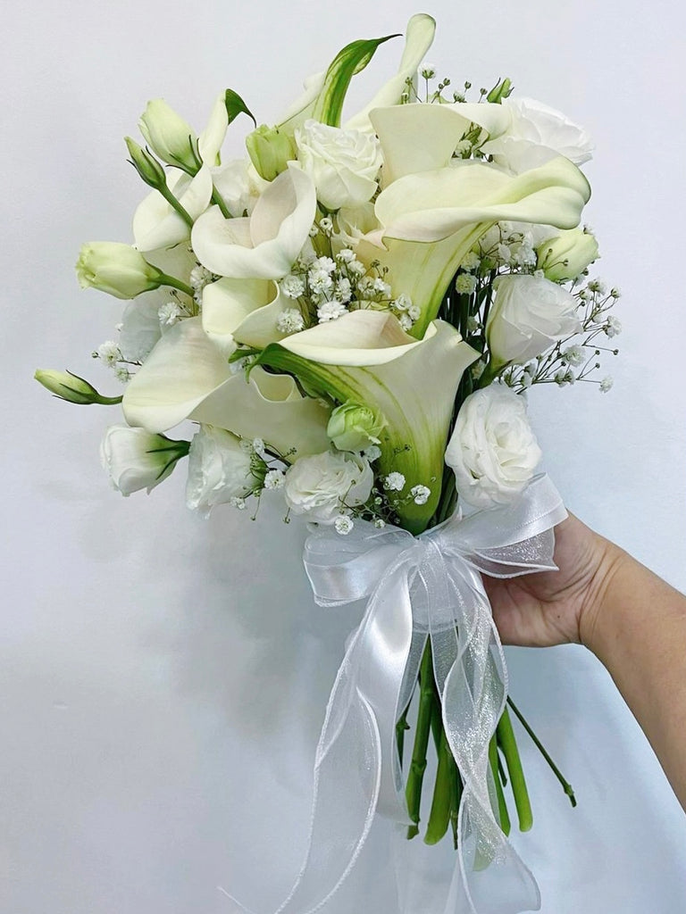bridal bouquet - classic calla lily – ladyblooms floral & gifts