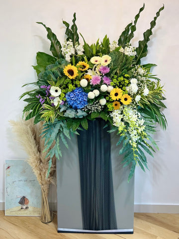 Condolence Floral Stand - Heartfelt Sympathy Grand Arrangement