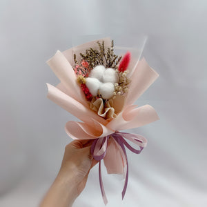 Preserved Flowers Bouquet - White Cotton Candy