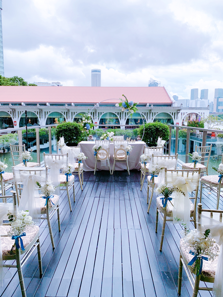 Wedding Venue Decoration - Blue & White Theme