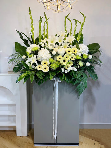 Condolence Floral Stand - Deepest Sympathy Grand Arrangement