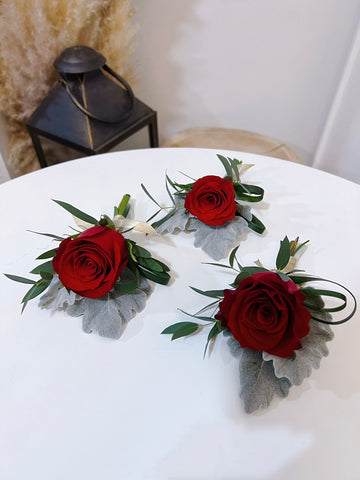 Fresh Flowers Boutonnière - Red