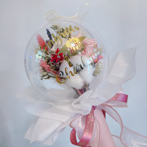 Preserved Flowers in Balloon - Happy Graduation