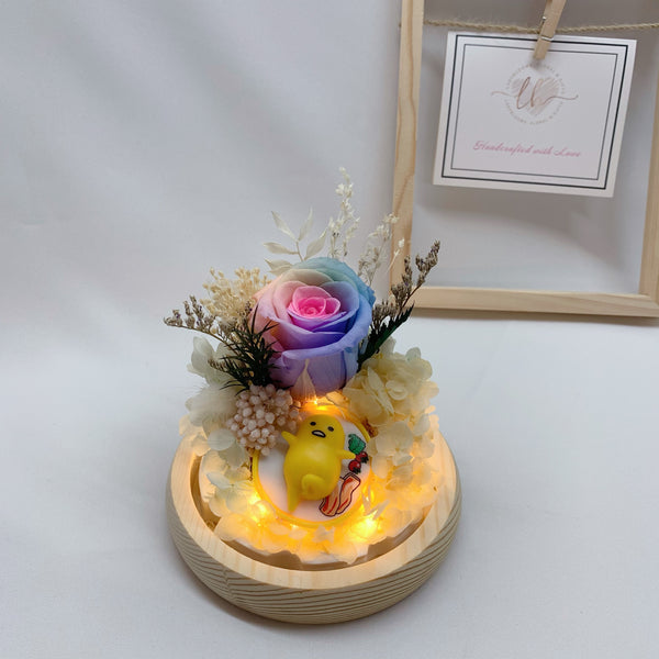 Gudetama with Rainbow Rose