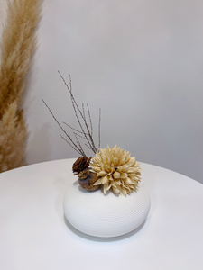 Ikebana Inspired Floral Arrangement in Vase