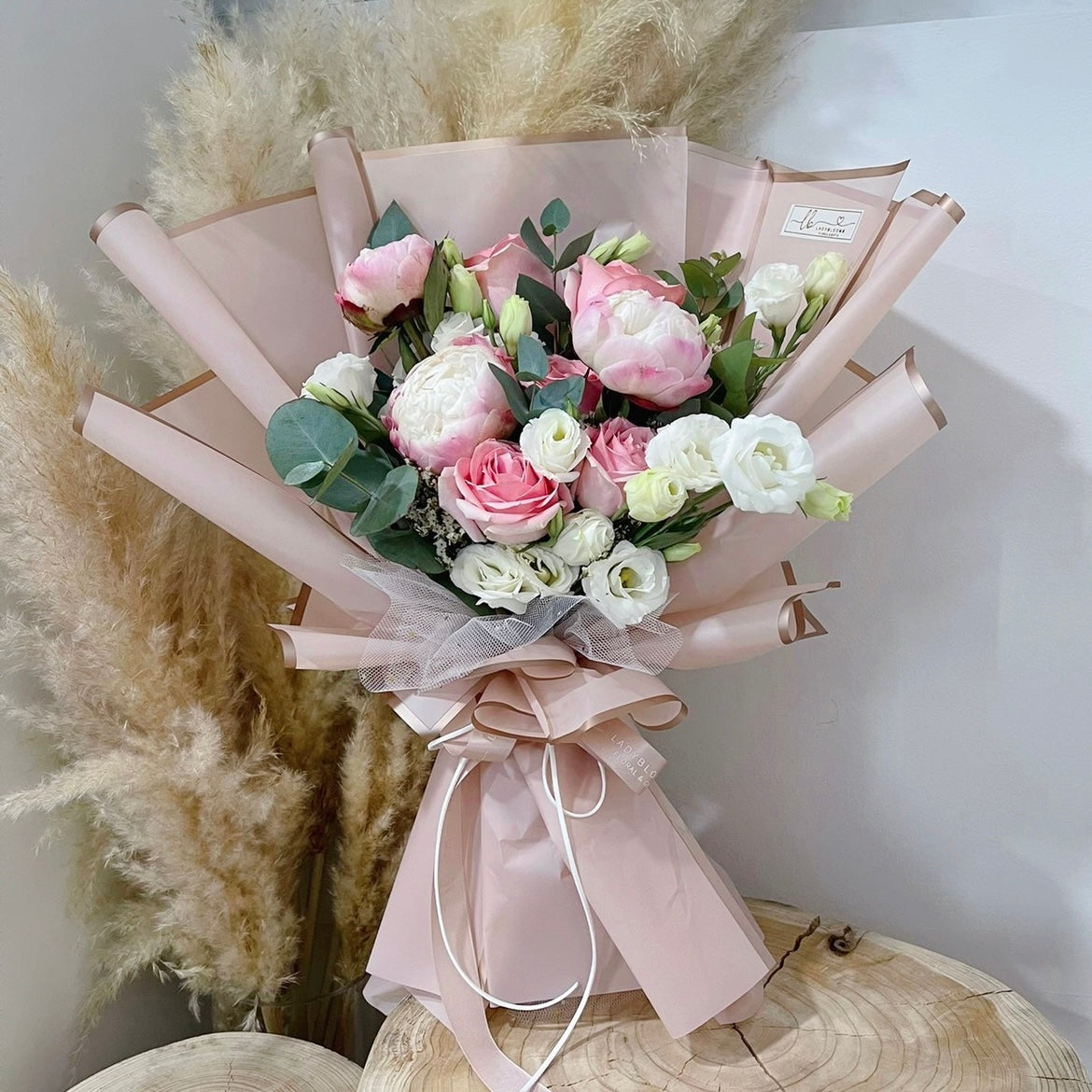 Fresh Bouquet - Light Pink Peony with Roses