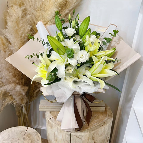 Fresh Lily and Eustoma Bouquet