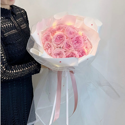 20 Stalks Fresh Lychee Rose Bouquet - Premium Import
