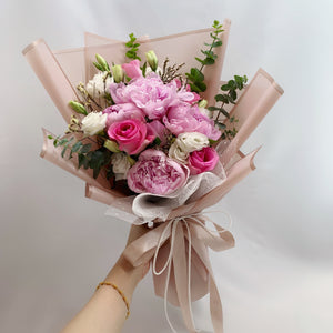 Fresh Bouquet - Pink Peony with Roses