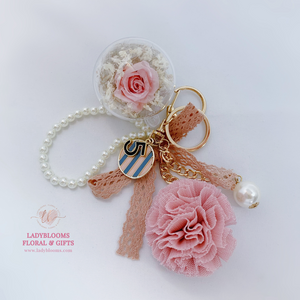 Preserved Floral Charm - With Lace Ball