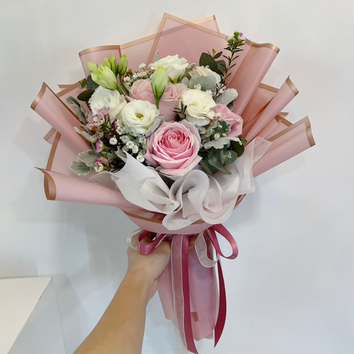 Fresh Pink Rose Bouquet - 3 Stalks