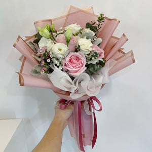 Fresh Pink Rose Bouquet - 3 Stalks