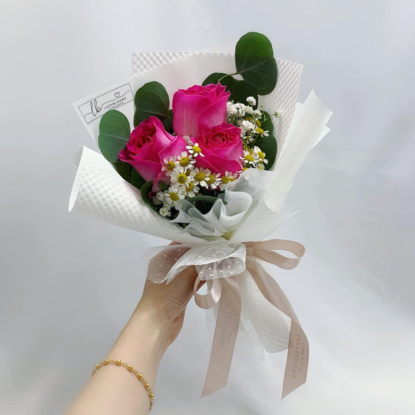 Fresh Bouquet - Pink Rose with Daisy