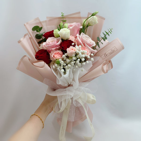 Pink & Red Roses Bouquet