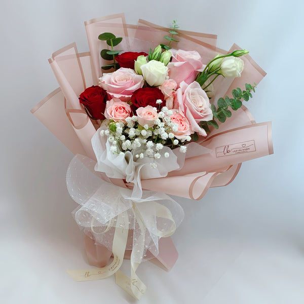 Pink & Red Roses Bouquet