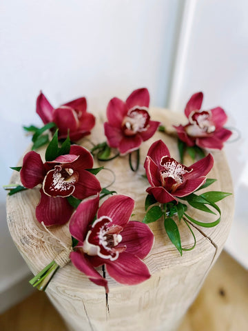 Fresh Flowers Boutonnière - Red Cymbidium