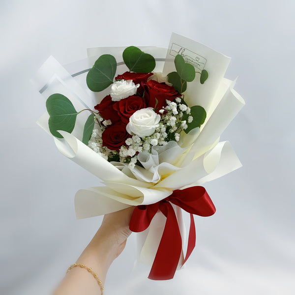 Fresh Bouquet - Roses with Eustoma
