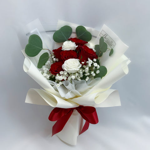 Fresh Bouquet - Roses with Eustoma