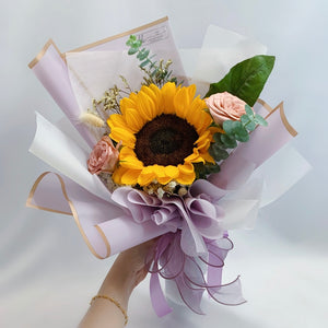 Sunflower Bouquet - with Cappuccino Roses