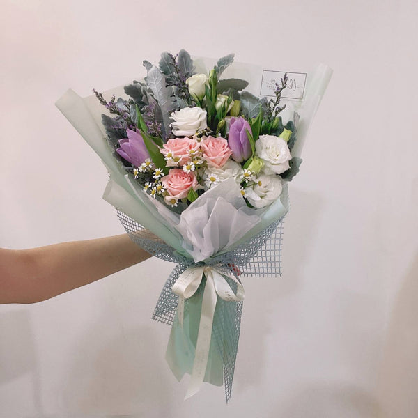 Fresh Tulips & Roses Bouquet