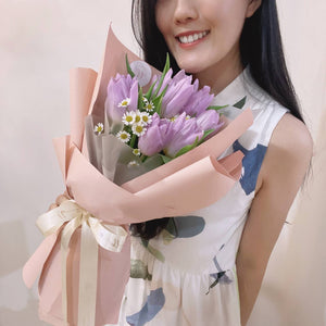 Fresh Tulips Bouquet - Lilac Purple