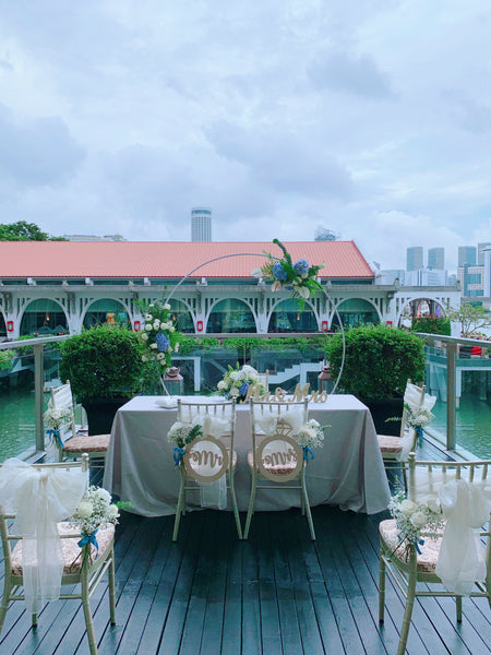 Wedding Venue Decoration - Blue & White Theme