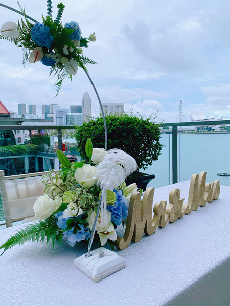 Wedding Venue Decoration - Blue & White Theme