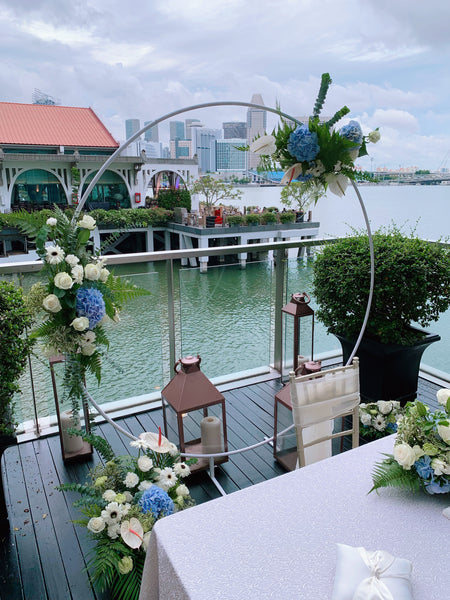 Wedding Venue Decoration - Blue & White Theme