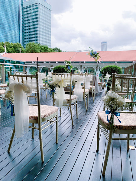 Wedding Venue Decoration - Blue & White Theme