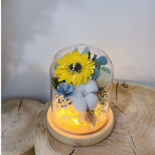 Glass Dome - Sunflowers